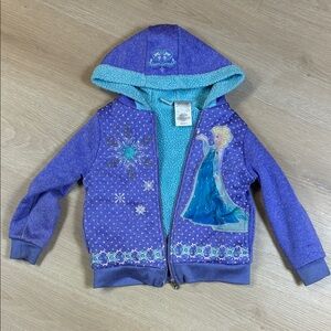 Disney Olaf’s Frozen Adventure Purple & Blue ELSA Hooded Sherpa Lined Sweatshirt